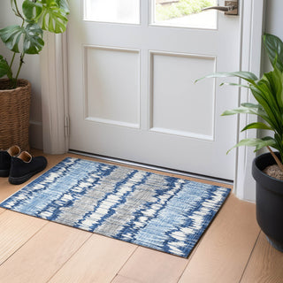 Piper Looms Mayfield Stripes AMF755 Navy Machine Washable Area Rug Scatter Lifestyle Image Feature