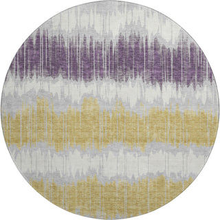 Piper Looms Mayfield Stripes AMF755 Silver Machine Washable Area Rug Round Main Image