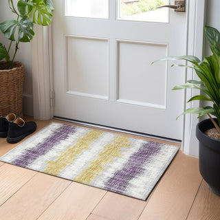 Piper Looms Mayfield Stripes AMF755 Silver Machine Washable Area Rug Scatter Lifestyle Image Feature