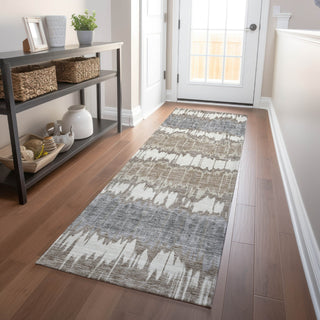 Piper Looms Mayfield Stripes AMF755 Taupe Machine Washable Area Rug Runner Lifestyle Image Feature
