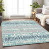 Piper Looms Mayfield Stripes AMF755 Teal Machine Washable Area Rug Lifestyle Image Feature