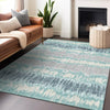 Piper Looms Mayfield Stripes AMF755 Teal Machine Washable Area Rug Lifestyle Image Feature