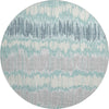 Piper Looms Mayfield Stripes AMF755 Teal Machine Washable Area Rug Round Main Image