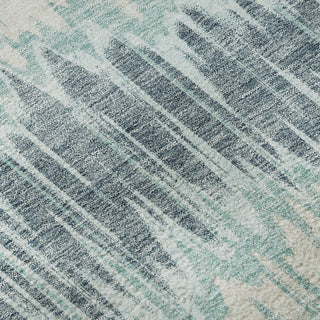 Piper Looms Mayfield Stripes AMF755 Teal Machine Washable Area Rug Swatch Image