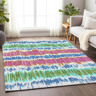 Piper Looms Mayfield Stripes AMF755 White Machine Washable Area Rug Lifestyle Image Feature