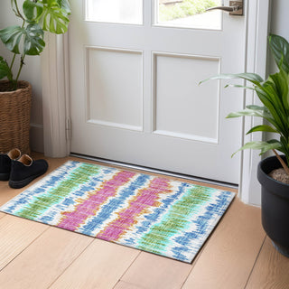 Piper Looms Mayfield Stripes AMF755 White Machine Washable Area Rug Scatter Lifestyle Image Feature