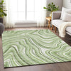 Piper Looms Mayfield Swirls AMF756 Aloe Machine Washable Area Rug Lifestyle Image Feature