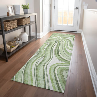 Piper Looms Mayfield Swirls AMF756 Aloe Machine Washable Area Rug Runner Lifestyle Image Feature