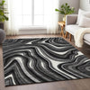 Piper Looms Mayfield Swirls AMF756 Black Machine Washable Area Rug Lifestyle Image Feature