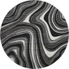 Piper Looms Mayfield Swirls AMF756 Black Machine Washable Area Rug Round Main Image