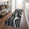 Piper Looms Mayfield Swirls AMF756 Black Machine Washable Area Rug Runner Lifestyle Image Feature