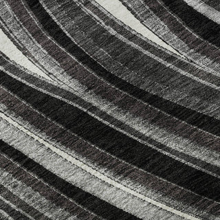 Piper Looms Mayfield Swirls AMF756 Black Machine Washable Area Rug Swatch Image