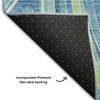 Piper Looms Mayfield Swirls AMF756 Blue Machine Washable Area Rug Backing Image
