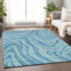 Piper Looms Mayfield Swirls AMF756 Blue Machine Washable Area Rug Lifestyle Image Feature