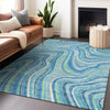 Piper Looms Mayfield Swirls AMF756 Blue Machine Washable Area Rug Lifestyle Image Feature