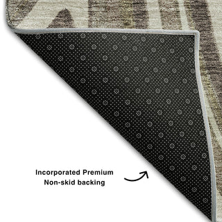 Piper Looms Mayfield Swirls AMF756 Brown Machine Washable Area Rug Backing Image