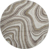 Piper Looms Mayfield Swirls AMF756 Brown Machine Washable Area Rug Round Main Image