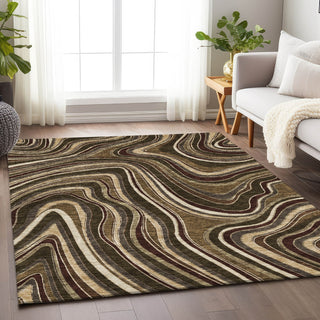 Piper Looms Mayfield Swirls AMF756 Fudge Machine Washable Area Rug Lifestyle Image Feature