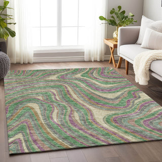 Piper Looms Mayfield Swirls AMF756 Graphite Machine Washable Area Rug Lifestyle Image Feature