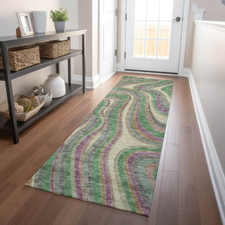 Piper Looms Mayfield Swirls AMF756 Graphite Machine Washable Area Rug Runner Lifestyle Image Feature