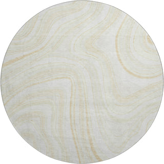 Piper Looms Mayfield Swirls AMF756 Ivory Machine Washable Area Rug Round Main Image