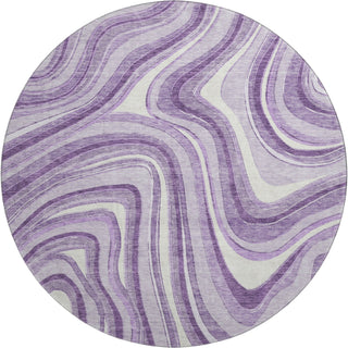 Piper Looms Mayfield Swirls AMF756 Lavender Machine Washable Area Rug Round Main Image