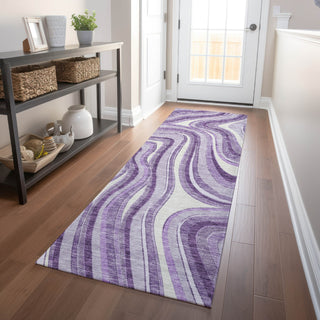 Piper Looms Mayfield Swirls AMF756 Lavender Machine Washable Area Rug Runner Lifestyle Image Feature