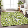 Piper Looms Mayfield Swirls AMF756 Lime Machine Washable Area Rug Lifestyle Image Feature