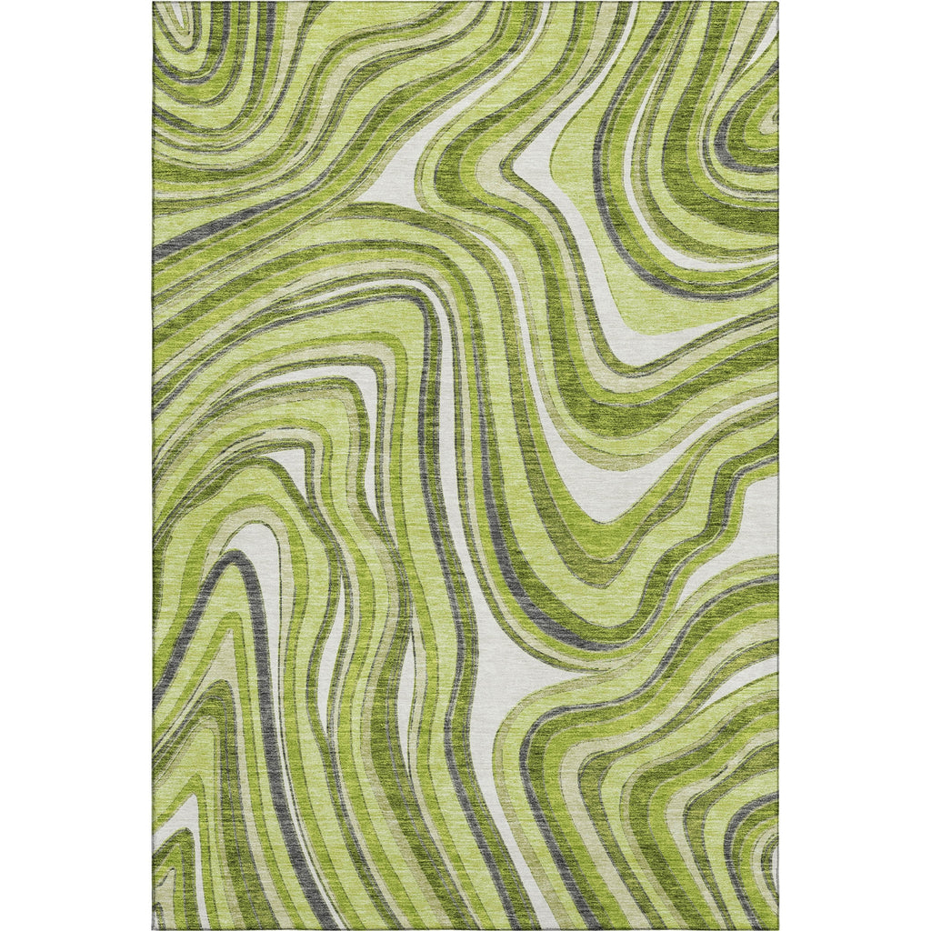Piper Looms Mayfield Swirls AMF756 Lime Machine Washable Area Rug main image