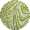 Piper Looms Mayfield Swirls AMF756 Lime Machine Washable Area Rug Round Main Image