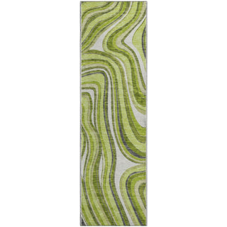 Piper Looms Mayfield Swirls AMF756 Lime Machine Washable Area Rug Runner Main Image
