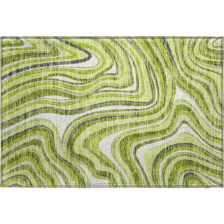 Piper Looms Mayfield Swirls AMF756 Lime Machine Washable Area Rug Scatter Main Image