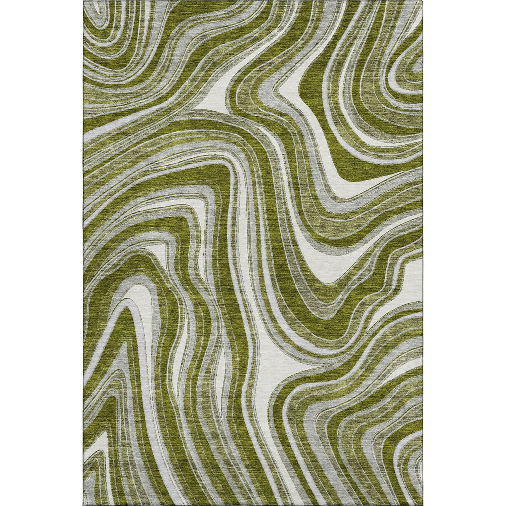 Piper Looms Mayfield Swirls AMF756 Olive Machine Washable Area Rug main image
