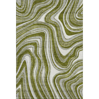 Piper Looms Mayfield Swirls AMF756 Olive Machine Washable Area Rug main image