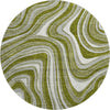 Piper Looms Mayfield Swirls AMF756 Olive Machine Washable Area Rug Round Main Image