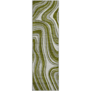 Piper Looms Mayfield Swirls AMF756 Olive Machine Washable Area Rug Runner Main Image