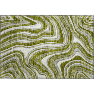 Piper Looms Mayfield Swirls AMF756 Olive Machine Washable Area Rug Scatter Main Image