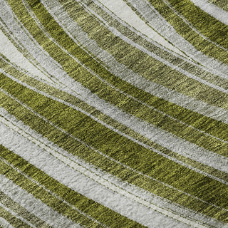 Piper Looms Mayfield Swirls AMF756 Olive Machine Washable Area Rug Swatch Image