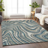 Piper Looms Mayfield Swirls AMF756 Teal Machine Washable Area Rug Lifestyle Image Feature