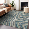 Piper Looms Mayfield Swirls AMF756 Teal Machine Washable Area Rug Lifestyle Image Feature