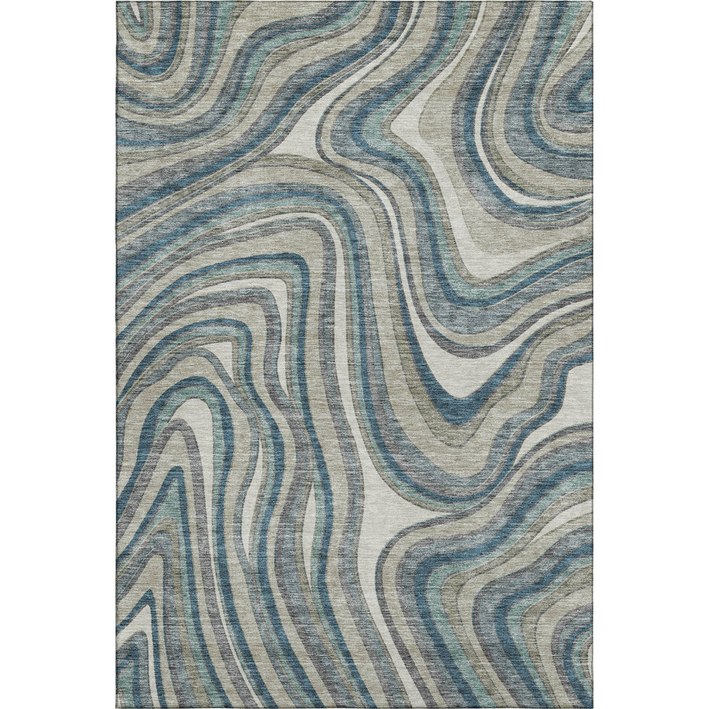 Piper Looms Mayfield Swirls AMF756 Teal Machine Washable Area Rug main image