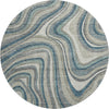 Piper Looms Mayfield Swirls AMF756 Teal Machine Washable Area Rug Round Main Image