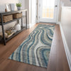 Piper Looms Mayfield Swirls AMF756 Teal Machine Washable Area Rug Runner Lifestyle Image Feature