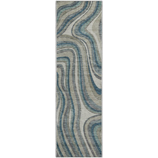 Piper Looms Mayfield Swirls AMF756 Teal Machine Washable Area Rug Runner Main Image