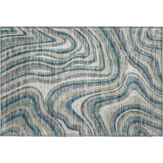 Piper Looms Mayfield Swirls AMF756 Teal Machine Washable Area Rug Scatter Main Image