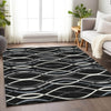 Piper Looms Mayfield Waves AMF757 Black Machine Washable Area Rug Lifestyle Image Feature