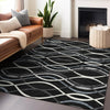 Piper Looms Mayfield Waves AMF757 Black Machine Washable Area Rug Lifestyle Image Feature