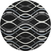 Piper Looms Mayfield Waves AMF757 Black Machine Washable Area Rug Round Main Image