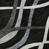 Piper Looms Mayfield Waves AMF757 Black Machine Washable Area Rug Swatch Image