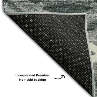 Piper Looms Mayfield Waves AMF757 Gray Machine Washable Area Rug Backing Image